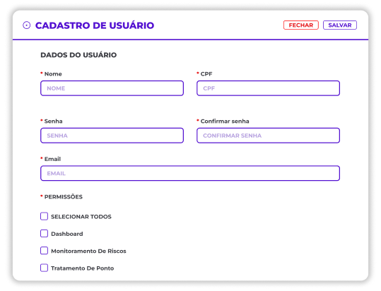 Cadastro de usuário